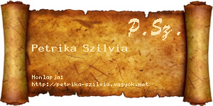 Petrika Szilvia névjegykártya