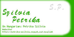 szilvia petrika business card